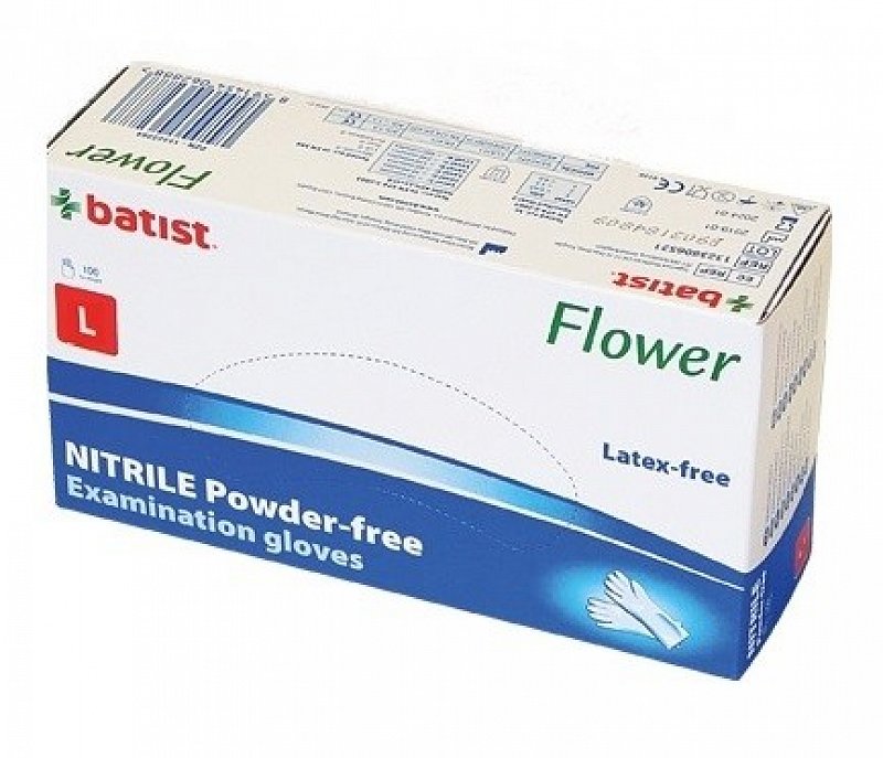 FLOWER NITRIL GLOVES - nepudrované nitrilové rukavice 100ks/balenie - veľkosť L